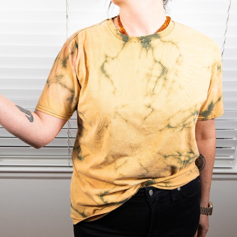 Upcycled Bleach Dyed Short Sleeve T size Large